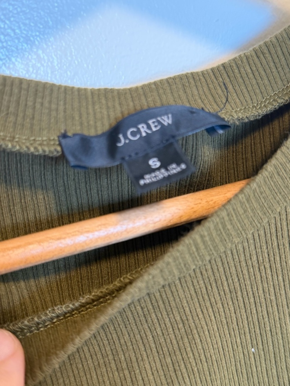J. Crew Olive Ribbed Ruffle Sleeve Tank size small - Picture 4 of 8